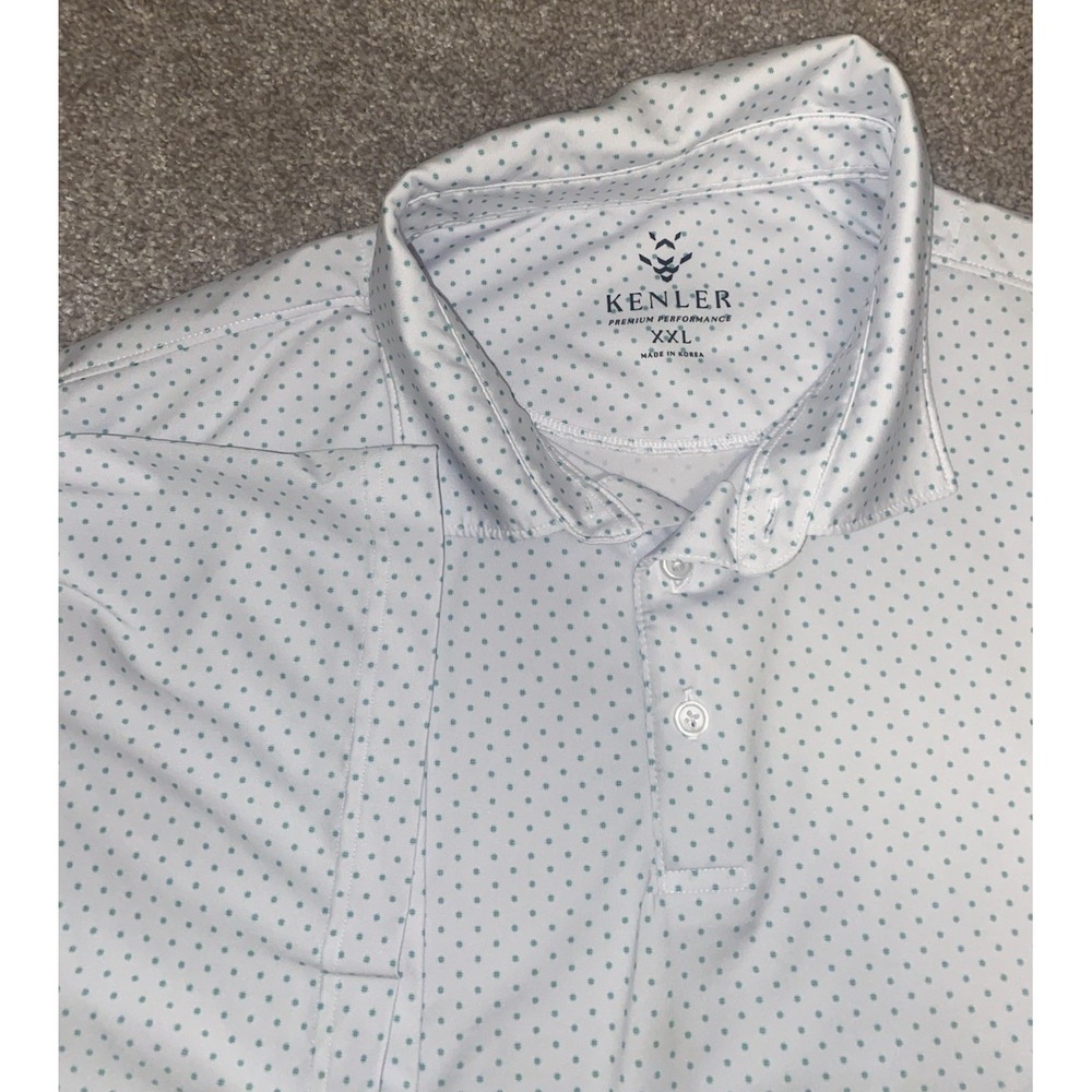 Kenler Premium Performance‎ Polo Trending Design Athletic Poka Dot Preppy Active